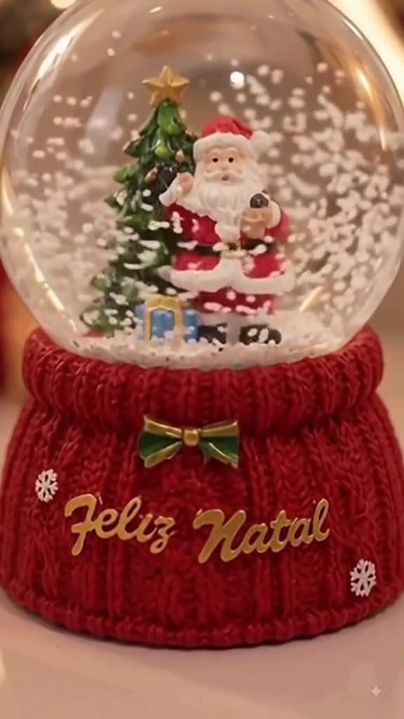 Globo de Neve Natalino Com Luzes Enfeite de Natal 6.5CM Com LED Decoração De Natal