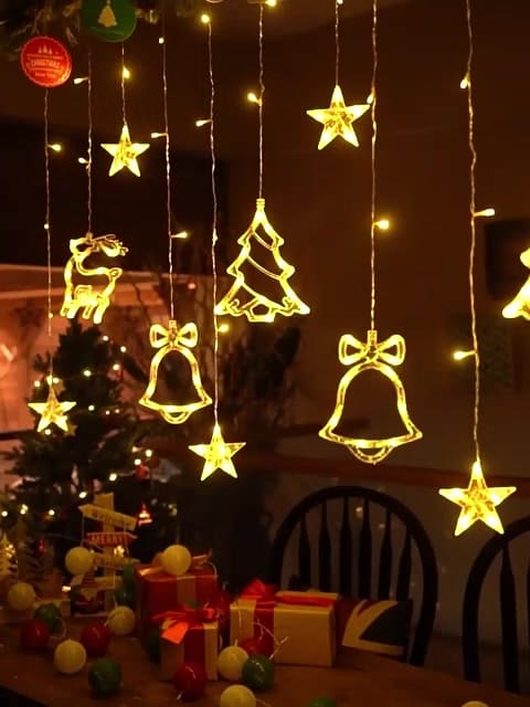 Decoração de Natal Pisca Pisca e, Cascata LED