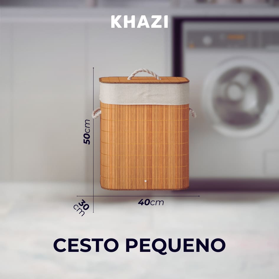 Cesto De Roupa Suja Bambu 60 e 72 Litros