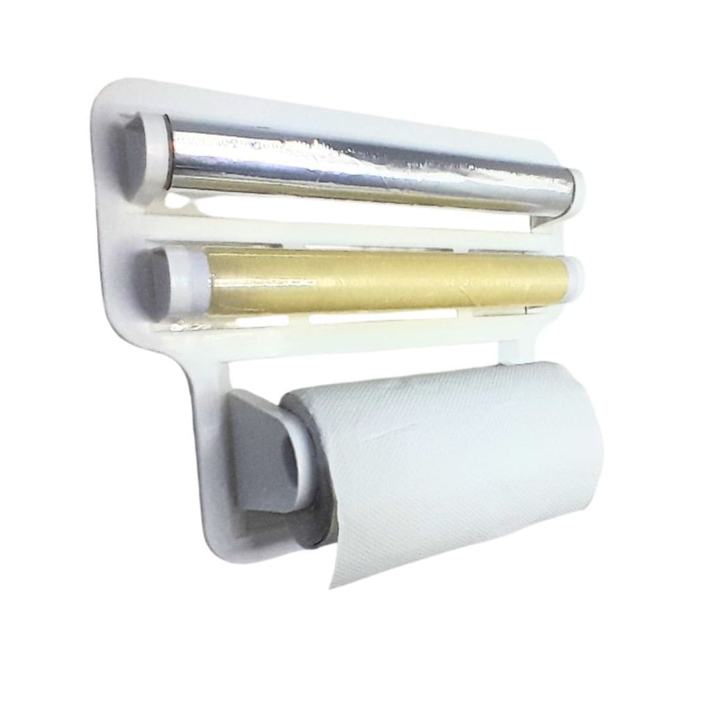 Porta Papel Toalha Triplo Suporte Rolos Para Cozinha 4 em 1